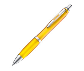 Transparent ball pen with rubber grip