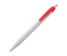 Stylo bille plastique blanc avec clip de couleur