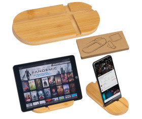 Support pour tablette et smartphone en bambou